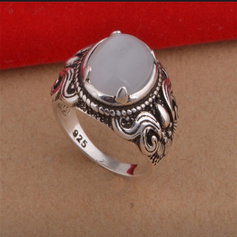 Statement Moonstone Sterling Silver Ring